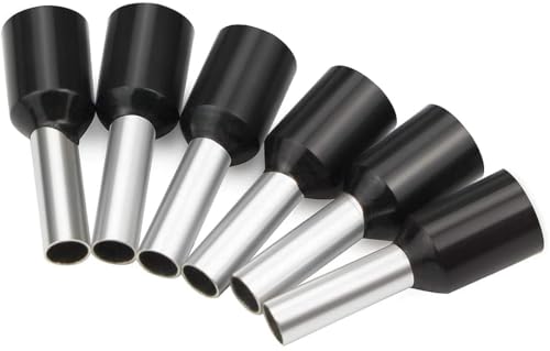 Image of SAFE HOME PRO 200 Pcs,1.5mm Ferrule Copper Connectors Lugs End Termnal,AWG16,Black Insulated Crimp Pin Terminals Copper Crimp Ferrules Wire Cord Pin End E1508 For Multiple Application (1.5mm)(Black)