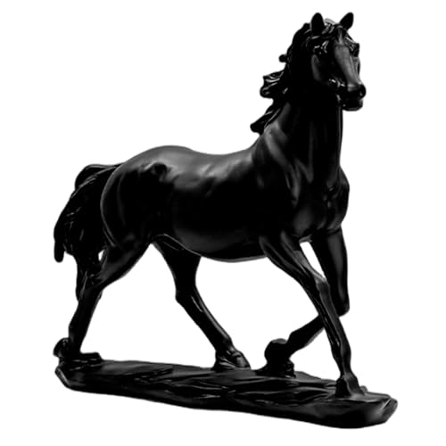 Estatua moderna de caballo negro para decoración de estante