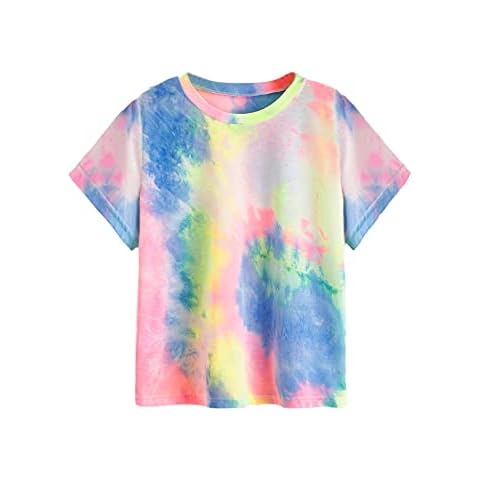 Verdusa Women's Tie Dye Tee Shirt Top Cover