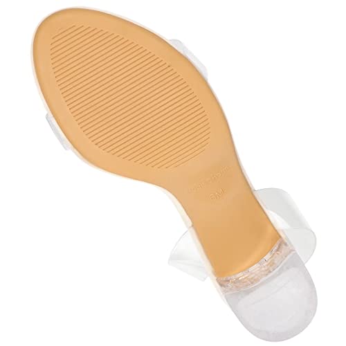 Image of Women's Strappy Clear Chunky Clear Block Low Heeled Sandals 2 Inches Open Toe Ankle Strap High Heel Dress Sandals Daily Work Party Sandal Shoes
