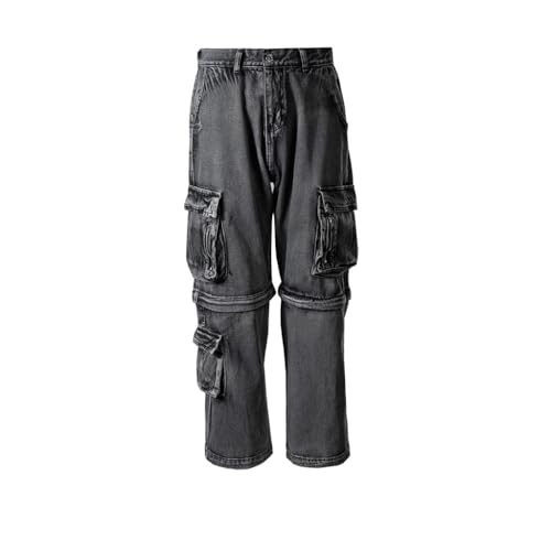 Jeans multi-sacs à jambes droites avec coupe protectrice hiver