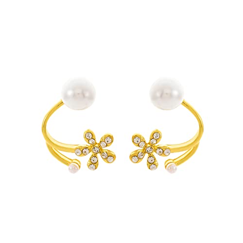 Oro Acortar Estrella De Mar Acortar Moda Mujer Espalda Colgante Cola de pez Pendientes Temperamento Pendientes joyería Regalos Grande Caimán Rizado Acortar (A, One Size) Cover