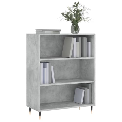 Librería pequeña para falta de espacio con 3 compartimentos en madera gris 5