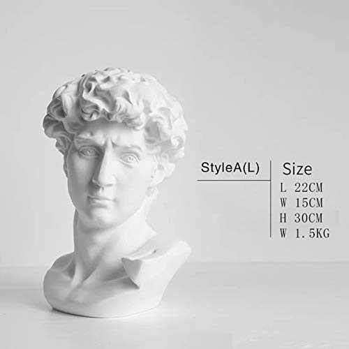 Escultura Estatua Decoración Personajes Nórdicos David Yeso Estatua Bellas Artes Modelo Escultura Decoración del Hogar Artesanía, A (L)