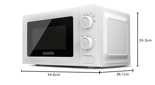 BLACK+DECKER BXMY700E - Mikrowelle mit 20 l Volumen und 700 W Mikrowellenleistung, 6 Leistungsstufen, Auftaufunktion, 30-Minuten-Timer, Signalton, 245 mm Glasdrehteller, Kompaktes Design 9 BLACK+DECKER BXMY700E - Mikrowelle mit 20 l Volumen und 700 W Mikrowellenleistung, 6 Leistungsstufen, Auftaufunktion, 30-Minuten-Timer, Signalton, 245 mm Glasdrehteller, Kompaktes Design