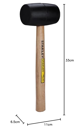 STANLEY STHT57528-8 Rubber Mallet for Masonry, Woodwork, Fittings for Home, DIY, Mechanic, Industrial & Professional Use, 680 gm, YELLOW & BLACK - Image 14 thumbnail
