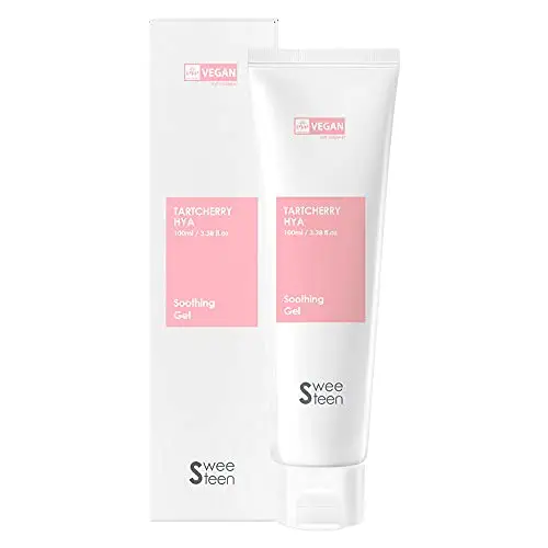 [SWEETEEN] Tart Cherry Hya Soothing Gel, Korean Skincare, Vegan Beauty, Eve Vegan Certified, Eco-Friendly, Vegan-Friendly, Vegan Facial Gel Cream, Soothing Gel Cream, 3.38 Fl. Oz.