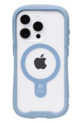 iFace Reflection Magnetic iPhone 15 Pro ケース MagSafe 対応 クリア 強化ガラス (ペールブルー)【アイフェイス アイフォン15pro 用 iphone15プロ 用 カバー マグセーフ 耐衝撃 透明 ストラッ