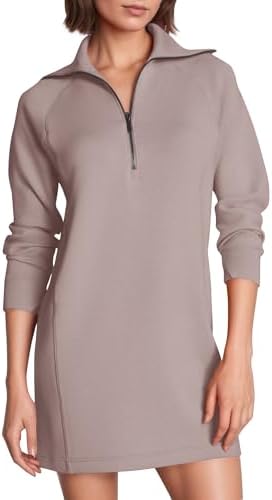 Womens Long Sleeve Sweatshirt Dress Crewneck Quarter Zip Mini Dresses with Pocket 2025 Fall Winter Fashion Clothes