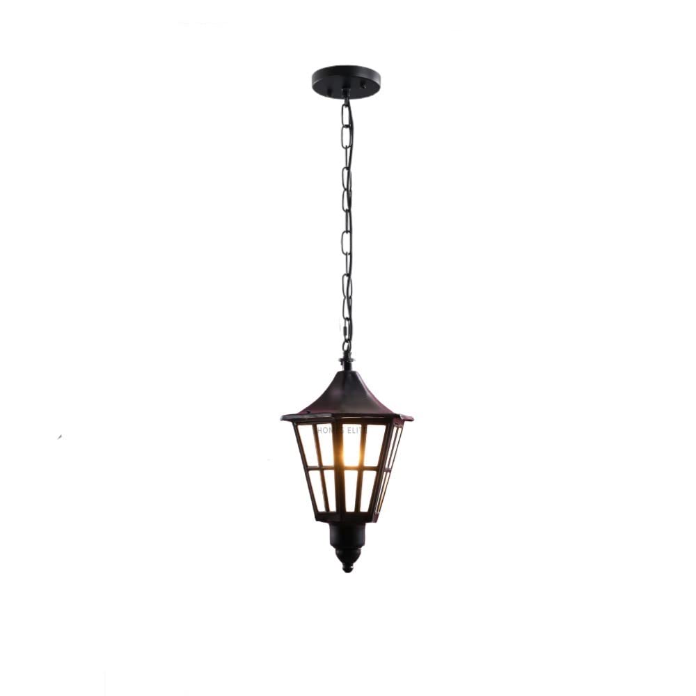 HomesElite Vintage Metal Hanging Light Fixture with Glass Shade, Chain Pendant Lamp for Home Decor, Kitchen, Dining Room, Living Room, Bedroom, Bathroom, Outdoor-image-16