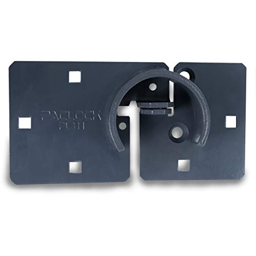 Image of PACLOCK's PL811 Left-Side Hockey Puck Hasp, Padlock & Keys Not Included, Puck-Mountable w /Extra Security Features, No Backplates, Grey PC
