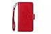 iPhone 8Plus iPhone 7Plus Wallet Case,Valentoria Leather Wallet Case Magnetic Detachable Slim Back Cover Card Holder Slot Wrist Strap(iPhone 7 Plus, Red)
