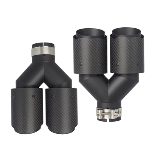 Voiture Silencieux Tuyau D'échappement Embout Voiture Forme Y Buse À Double Sortie Silencieux Tuning Universel(Equal Inlet51-Out114)