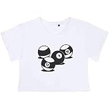 Top corto de manga corta Azeeda Extra Pequeño \'Bolas de Billar\' Top Corto de algodón para Adulto (CO00023573)