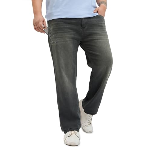Image of Urbano Plus Men's Regular Fit Heavy Washed Denim Jeans Stretchable