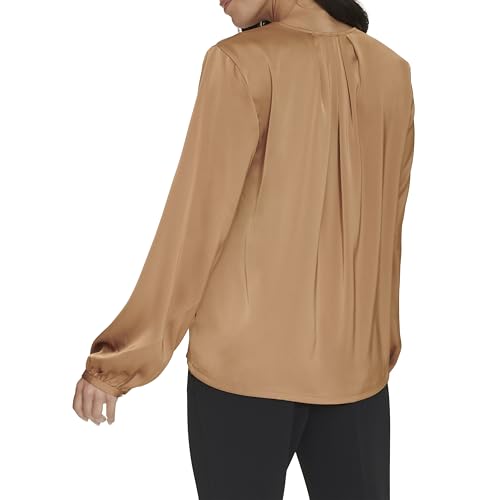 Image of Calvin Klein Womens V Neck Long Sleeve Blouse