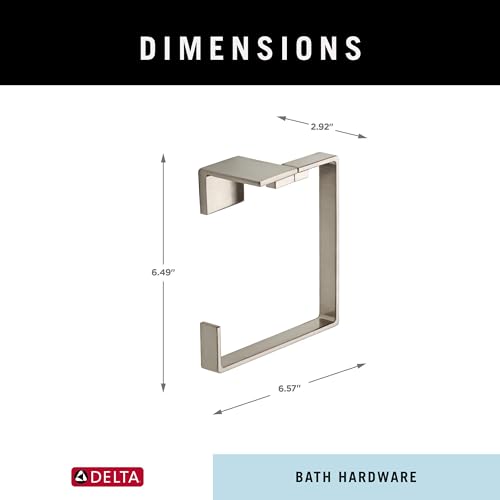 Delta Hand Towel Holder | Square Brilliance Stainless Steel Ring for Hanging Towels in Kitchen, Bathroom | Vero Accessories by DELTA - Used condition - Image 5