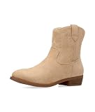 Material suela: Goma Pekes Botines Cowboy Antelina Niña - 35, Taupe