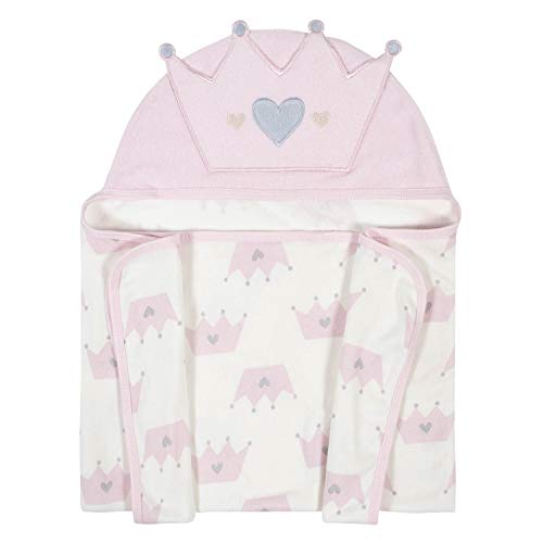 Image of Gerber Baby Hooded Bath Wrap, Princess Crown (Pink), One Size