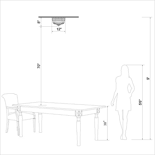 Jojospring Elisa Chrome Crystal Basket Flush Mount Chandelier #TOP1
