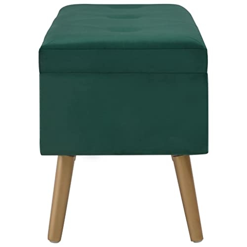 Banc de rangement entrée velours vert pour ranger le couloir