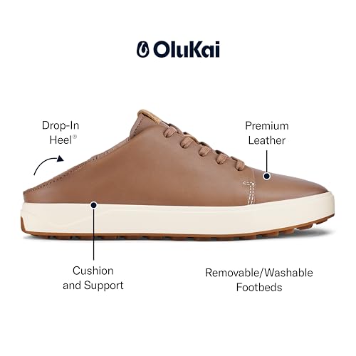 Image of OluKai Wailea Women's Golf Shoes, Spikeless Golf Shoes, Supple Full-Grain Leather & Contoured Footbed, Waterproof & Stain-Resistant