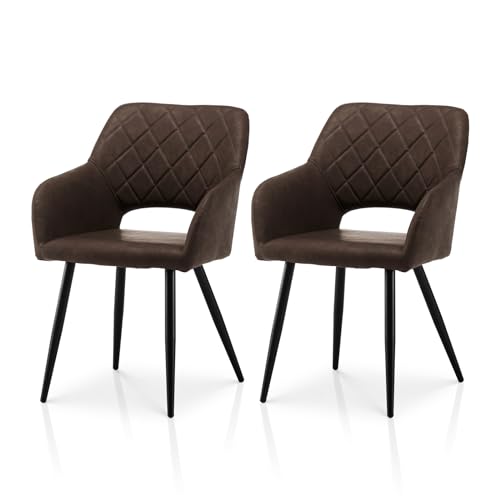 Tukailai Juego De 2 Sillas De Comedor En Piel Sintetica, Sillas De Cocina Reposabrazos Modernos, Sillas Ergonomica De Salón Patas De Metal Comedor Cocina Restaurantes Presente Marrón Tukailai Juego De 2 Sillas De Comedor En Piel Sintetica, Sillas De Cocina Reposabrazos Modernos, Sillas Ergonomica De Salón Patas De Metal Comedor Cocina Restaurantes Presente Marrón