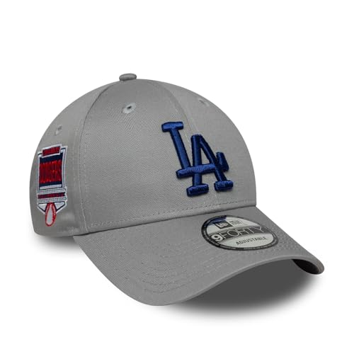 Casquette Los Angeles Dodgers New Era 9FORTY grise avec patch latéral style urbain