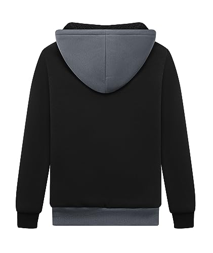Image of SWISSWELL Boys Fleece Jacket Long Sleeve Sherpa Lined Zip Up Hoodies Soft Warm Sweatshirt Outerwear for Kids 6-15 Years