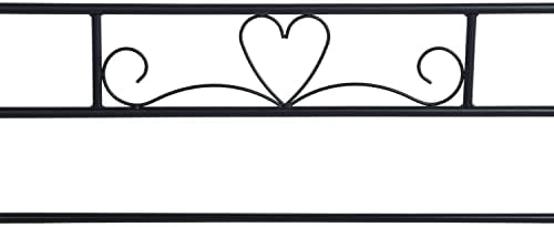 IPOTIUS Retro 4ft6 Metal Double Bed Frame Children Bed Base Adults Bedstead, Full Metal Slat with Headboard, Fits for 130x190cm Mattress, Black