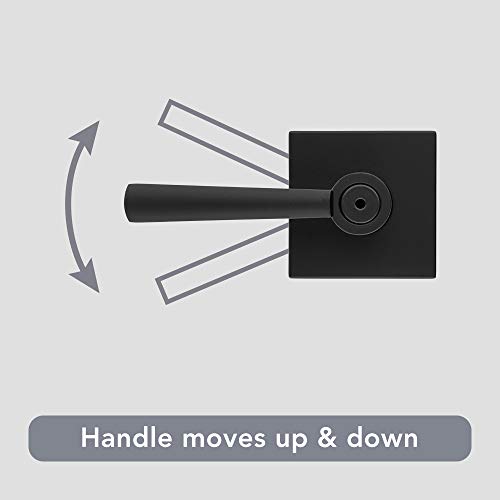 Baldwin Spyglass , Interior Privacy Door Handle Reversible Lever For Bedroom/Bathroom, Keyless Door Lock With Microban Protection, In Matte Black #TOP6