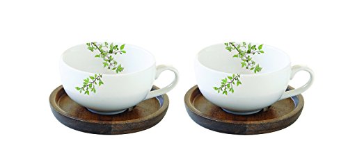 EASY LIFE 1081NTRA Coffret 2 Tasses Café + Soucoupe, Porcelaine, Blanc, 10 cm, 10.5 x 10.5 x 5.5 cm
