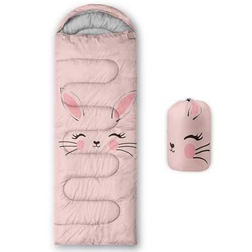 Image of QOOMO Ball Flower Camping Sleeping Bags,3 Season Warm & Cool Weather,Lightweight,Waterproof Sleeping Bags for Adults & Kids,Traveling,and Outdoors,Camping Gear Equipment