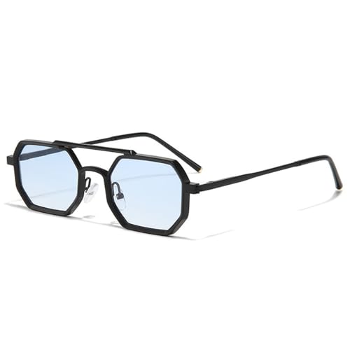Lunettes de soleil rétro à double pont homme femme verres dégradés en métal