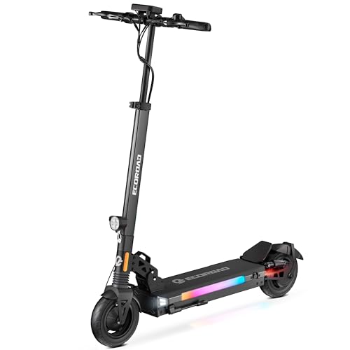 ES4 Electric Scooter for Adults, 800W Motor, 25MPH, 18-25 Miles Range, 330LBS Load, 8.5" Off-Road Tires, RGB Lights & APP Control ES4 Black （25miles & 25MPH)