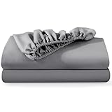 BedLooms Single Fitted Sheets 2 Pack – Grey (91x190cm) up to 25cm Deep Bed Sheets