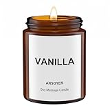 ANSOYER Candele Da Massaggio - Idratanti e nutrienti per la SPA di casa - 128g (Vaniglia)