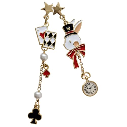LALADEFIEE Boucles D’oreilles Asymétriques Lapin Fantaisie Pour Femmes Et Adolescentes, Alliage Inoxydable, Pendantes, Style Original, Bijoux Mode Pour Fêtes Et Occasions Spéciales