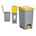 BigBuy Home Cubo de Basura para Reciclaje Amarillo Gris Plástico 25 L (26,5 x 47 x 36,5 cm)