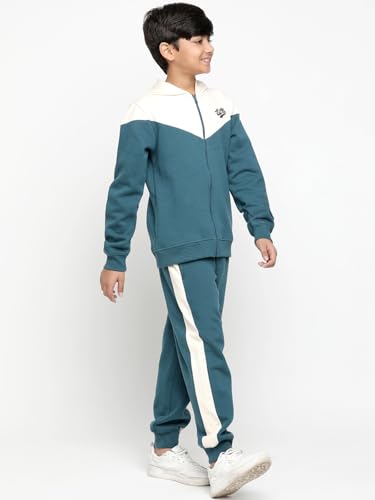 Image of Li'l Tomatoes Boys Fleece Winter Tracksuit Set | Full Sleeve Sweatshirt & Track Pant | Soft & Warm | 7-16 Years