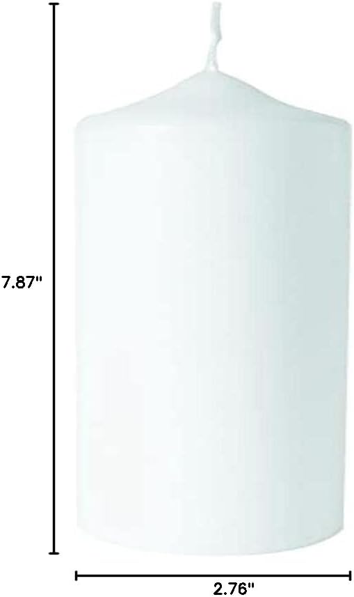 Rayher White Pillar Candle for DIY Candle Decoration Ideas, Plain White Candle for Wedding, Birthday and Festive Table Decorations, 100% Paraffin, Diameter 7cm, Height 20cm, 3140500