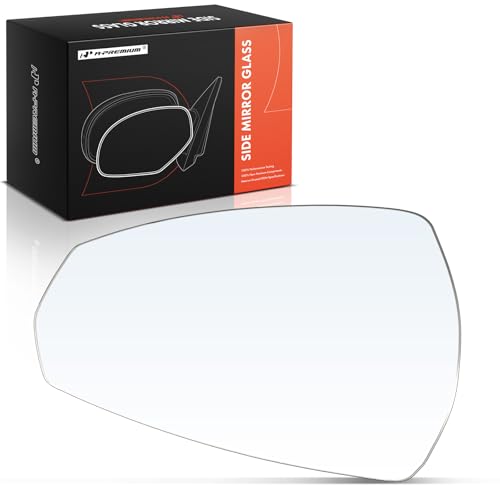 A-Premium Left Driver Side Heated Mirror Glass with Backing Plate - Compatible with Audi A3 2015-2020 - Exterior Side View Flat Mirror
