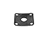 KAISH Black Metal Curved Bottom Jack Plate Curved Base Square Jackplate for Les Paul LP Guitars