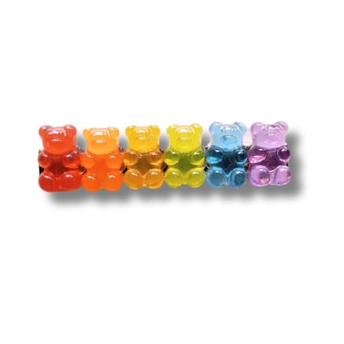 Rainbow Gummy Bears Resin Hair Clips, Toddlers and girls Rainbow hair Barrettes, Hair Accessories handmade in USA