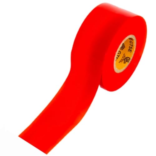 Image of GTSE Wide Red Electrical Tape - Waterproof, Industrial Grade Vinyl Roll, 2 in x 66ft- Strong Self-Adhesive PVC Electric Tape for Wire Insulation, 7 Mil Thick, 600V - UL /CSA Listed