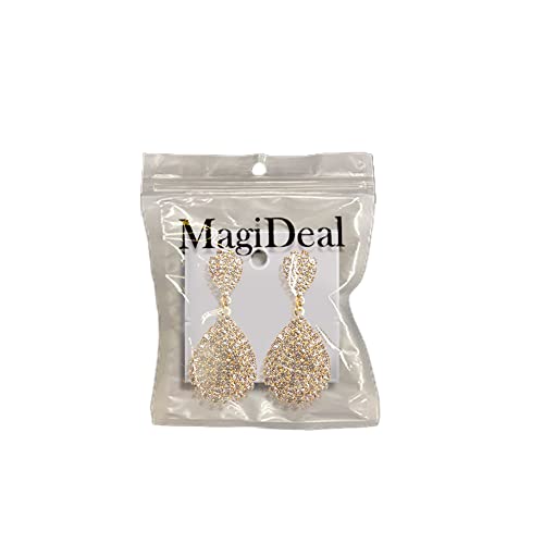 MagiDeal Wedding Earrings Gold Plating Teardrop Dangle Earrings4