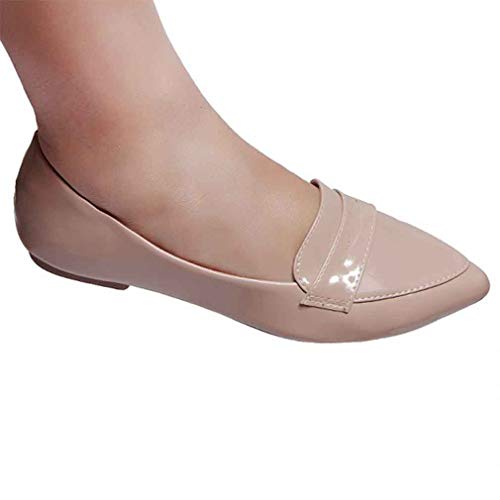 Mocassim Verniz Bico Fino Nude 39 Sapatilha