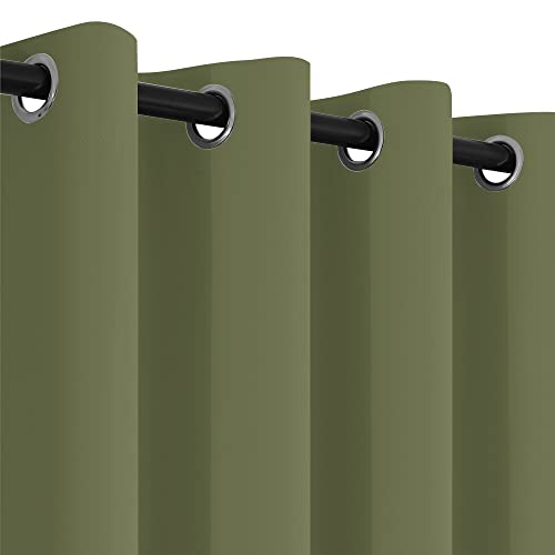 Yakamok Window Treatment Kitchen Drapes - Plain Solid Grommet Top Short Curtains for Kitchen Window(52Wx36L, Sage, 2 Panels)