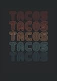  TACOS: Cuaderno de líneas forrado, DIN A4 (21 x 29,7 cm), 120 páginas, papel color crema, cubierta mate