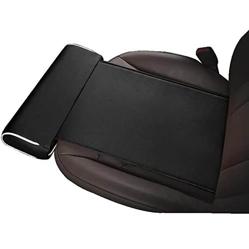 Coussin de siège allongé pour voiture avec repose-jambes intégré noir